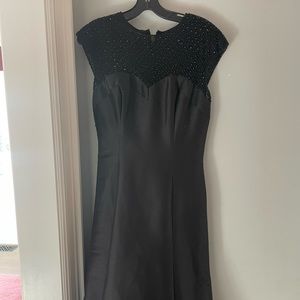 Monique Lhuillier black beaded formal gown, worn once in excellent condition.